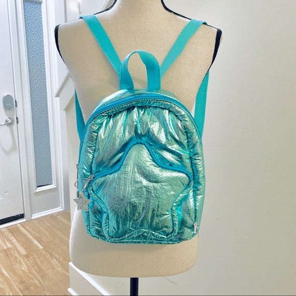 More than Magic Handbags - Metallic Star Mermaid Green Mini Backpack